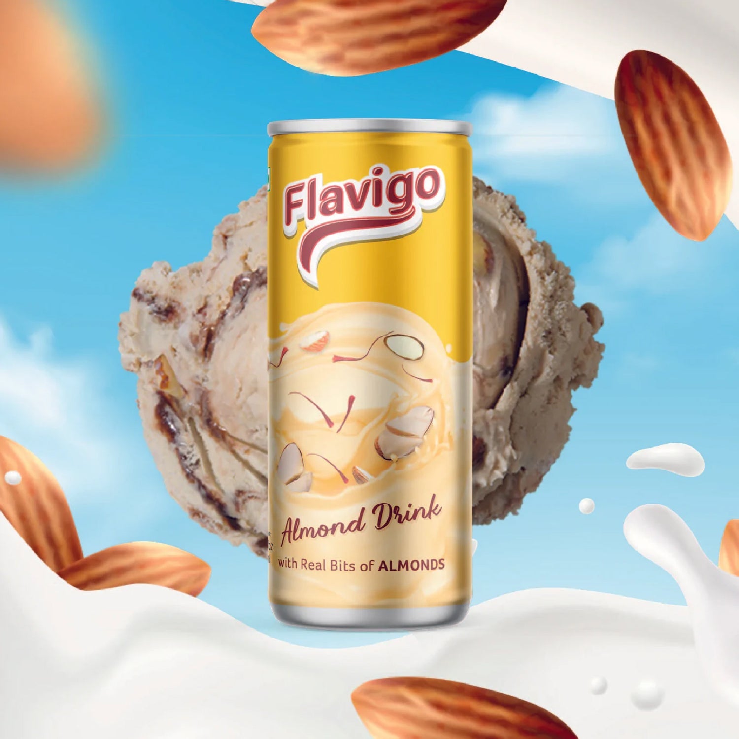 1013 Flavigo Almond Drink Ice Cream Milkshake (180Ml) | Ice cream shakes DeoDap