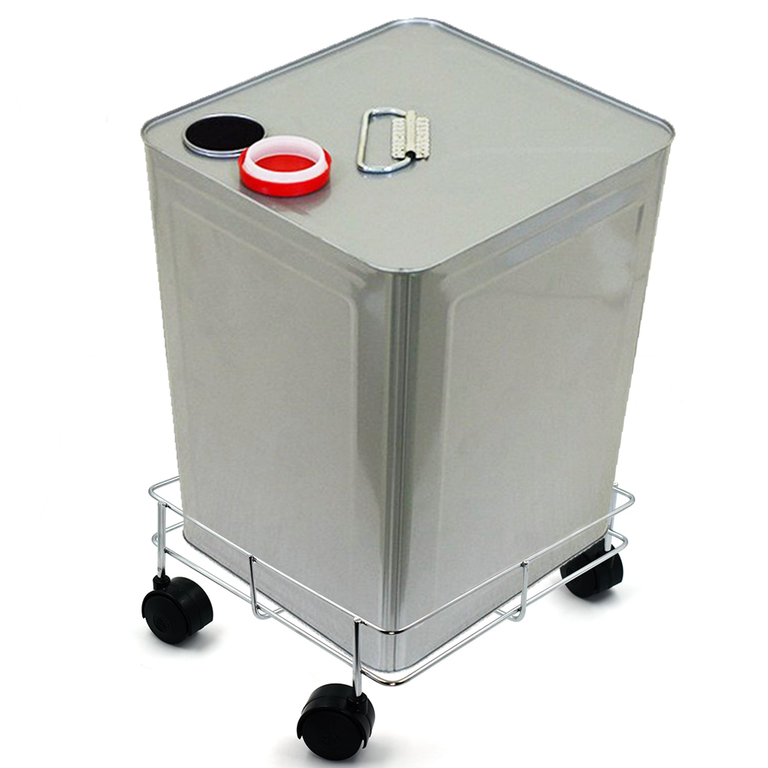 2787 Stainless steel Square Oil Stand For Carrying Oil Bottles And Jars Easily Without Any Problem. DeoDap