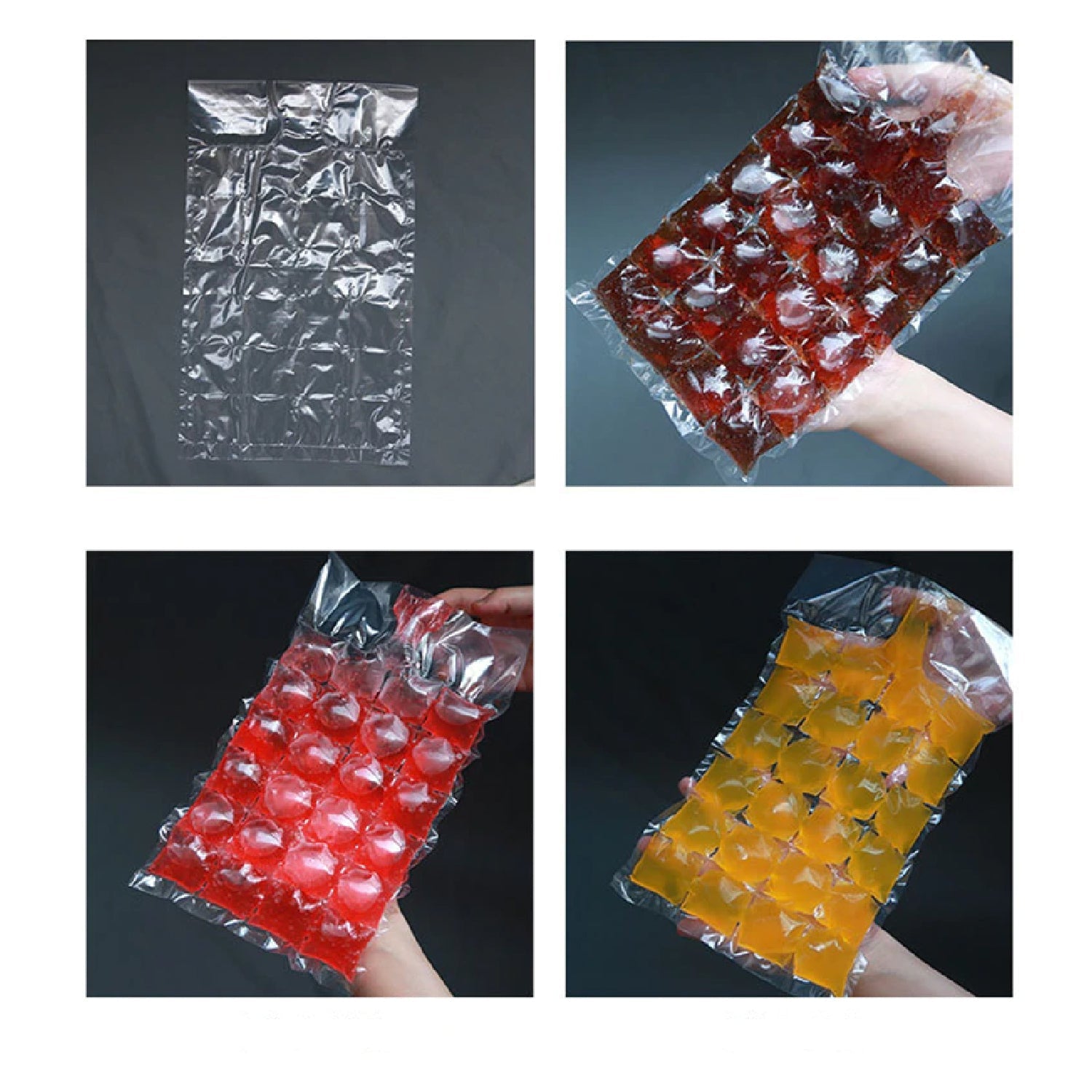 2905 Disposable Ice Cube Bags, Stackable Easy Release Ice Cube Mold Trays Self-Seal Freezing Maker, Cold Ice Pack Cooler Bag for Cocktail Food Wine DeoDap