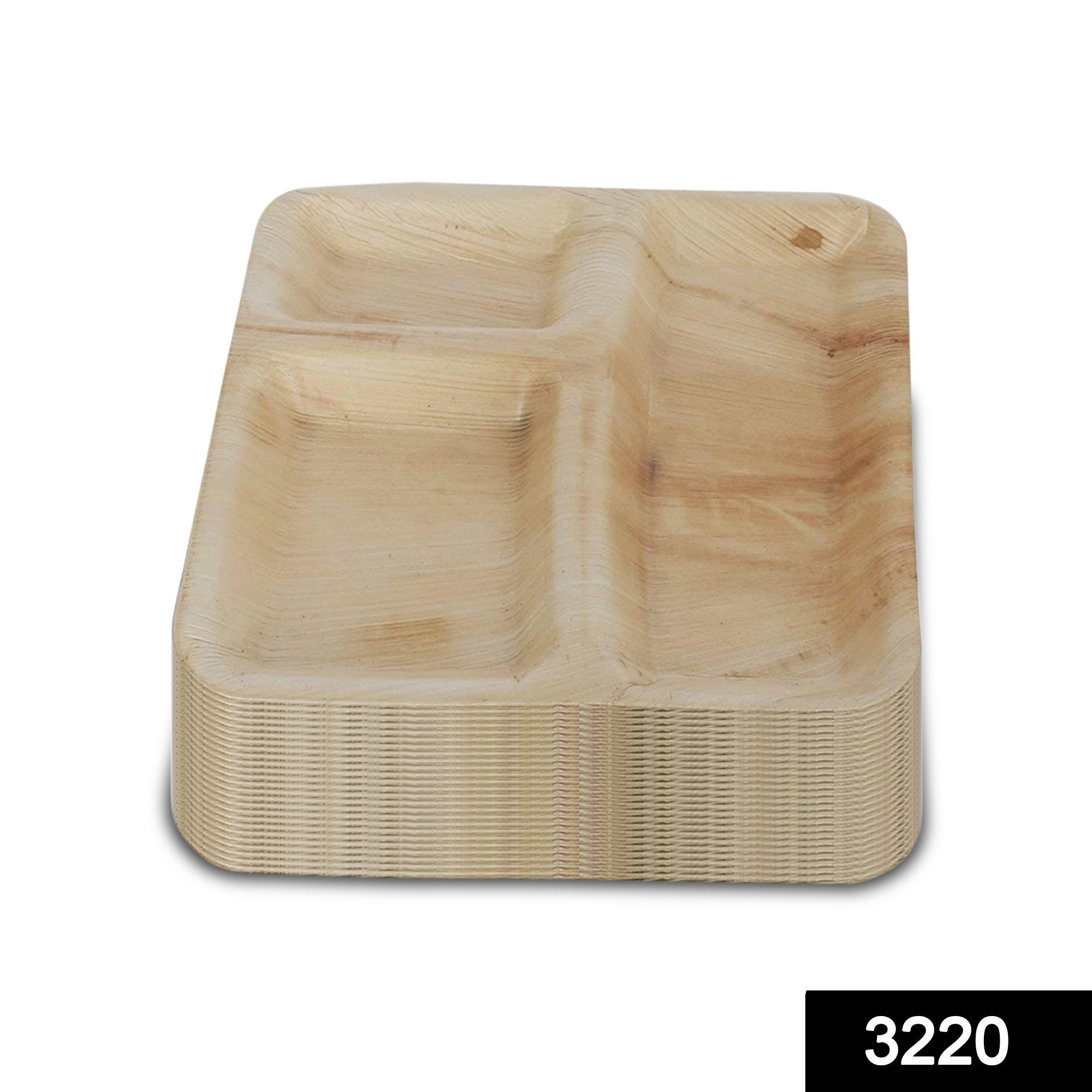 3220 Disposable Square Shape Eco-friendly Areca Palm Leaf Plate (10x10 inch) (pack of 25) - SkyShopy
