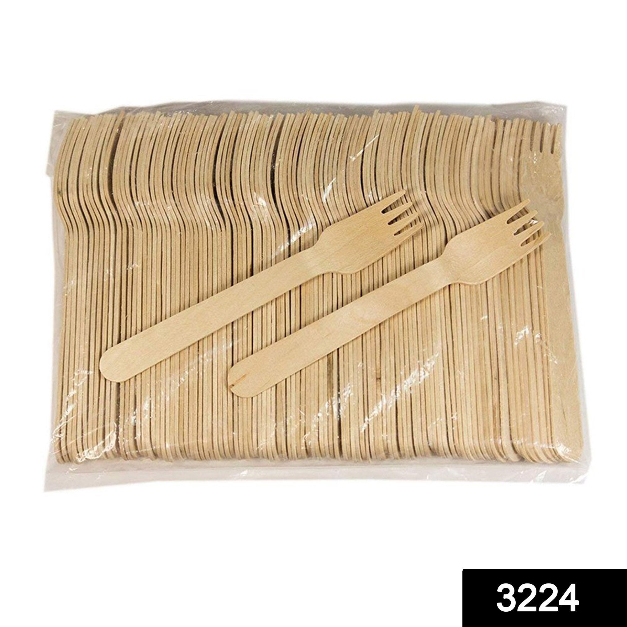 3224 Disposable Eco-friendly Wooden Fork (Pack of 100) - SkyShopy