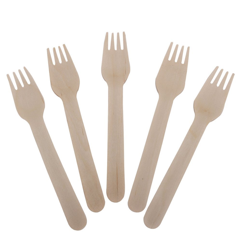 3224 Disposable Eco-friendly Wooden Fork (Pack of 100) - SkyShopy