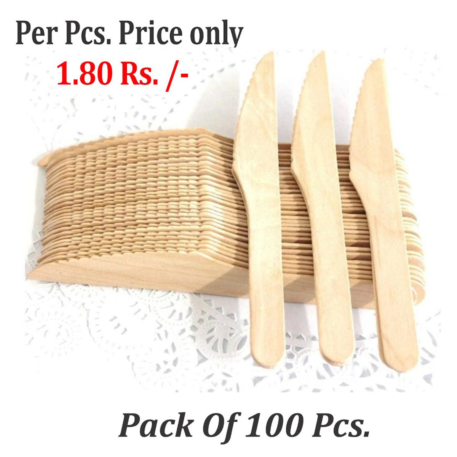 3225 Disposable Eco-friendly Wooden Knifes (Pack of 100) - SkyShopy
