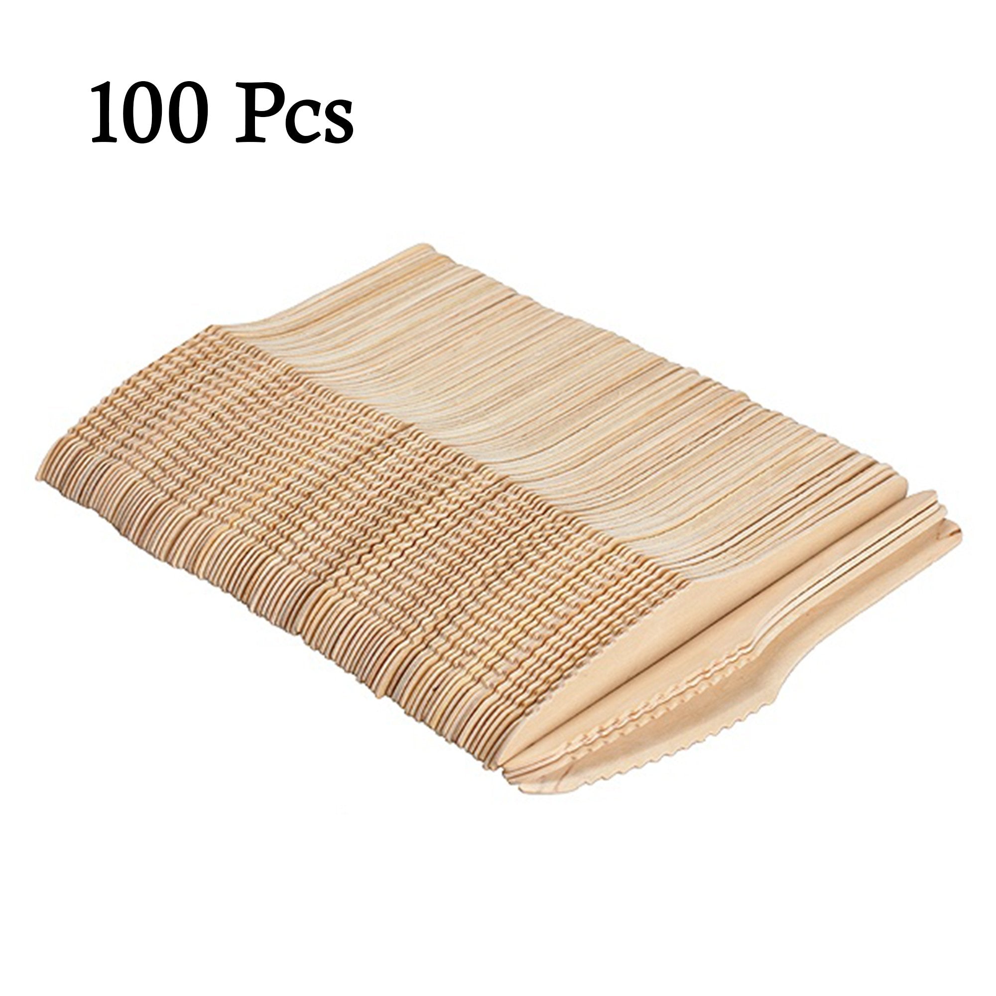 3225 Disposable Eco-friendly Wooden Knifes (Pack of 100) - SkyShopy