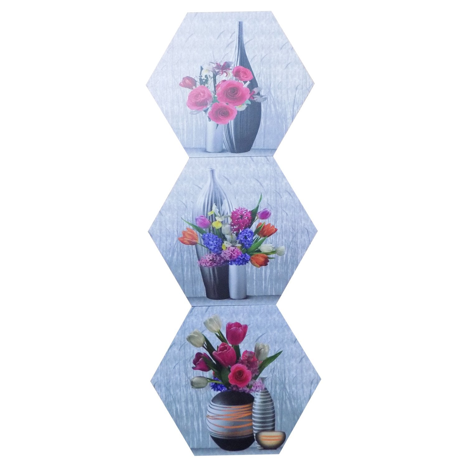 1140 Hexagonal Wall Mount Modern Art for Home Decoration (Set of 3) - SkyShopy