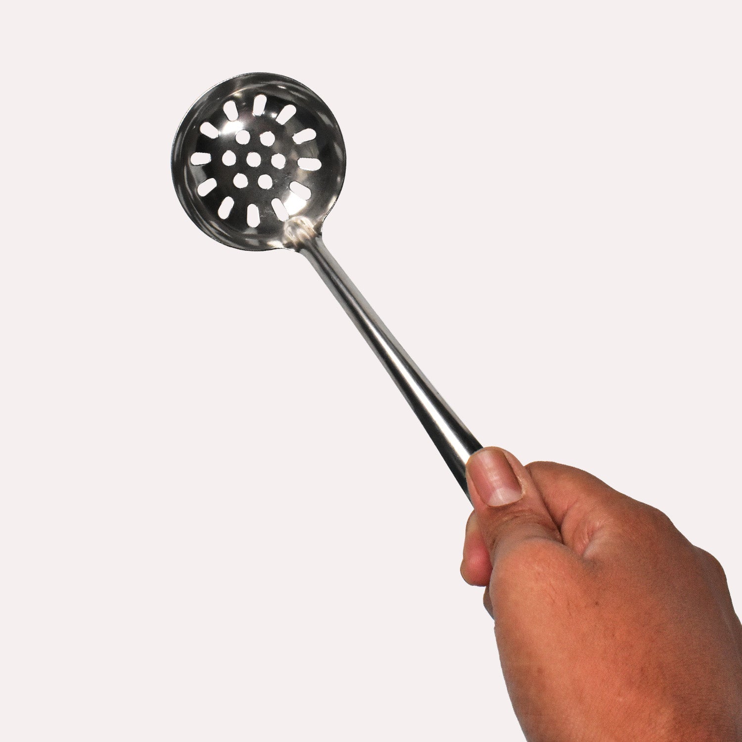 7007  Stainless Steel Slotted Spoon with Plastic Handle, Comfortable Grip Design Strainer Ladle for Kitchen(27cm). DeoDap