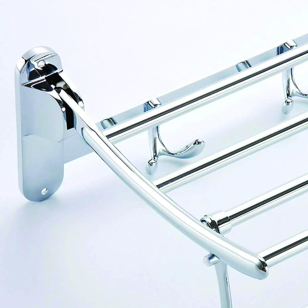 0491 Stainless Steel Folding Towel Rack Cum Towel Bar 18 Inch - SkyShopy