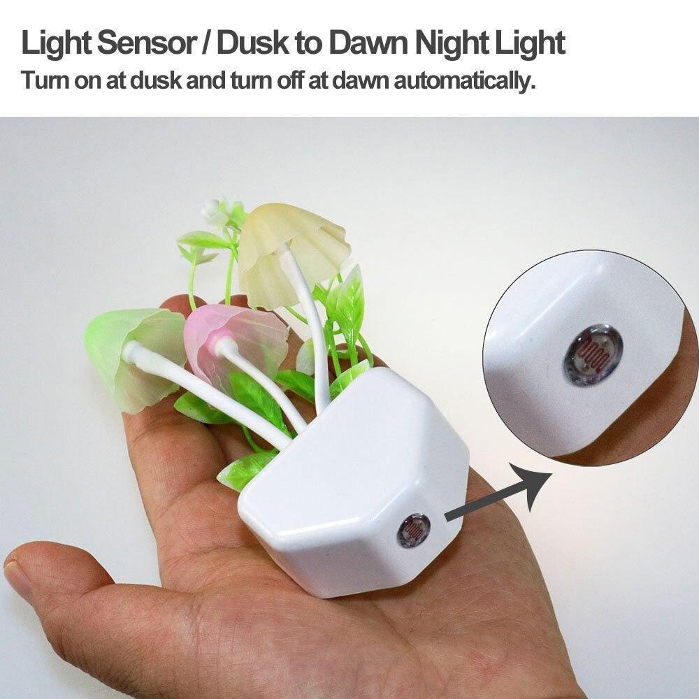 0206 Night Lamps White Flower Pot Color Changing Light & Mushrooms Light Sensor LED Decorative Night Lamp Night Lamp - SkyShopy