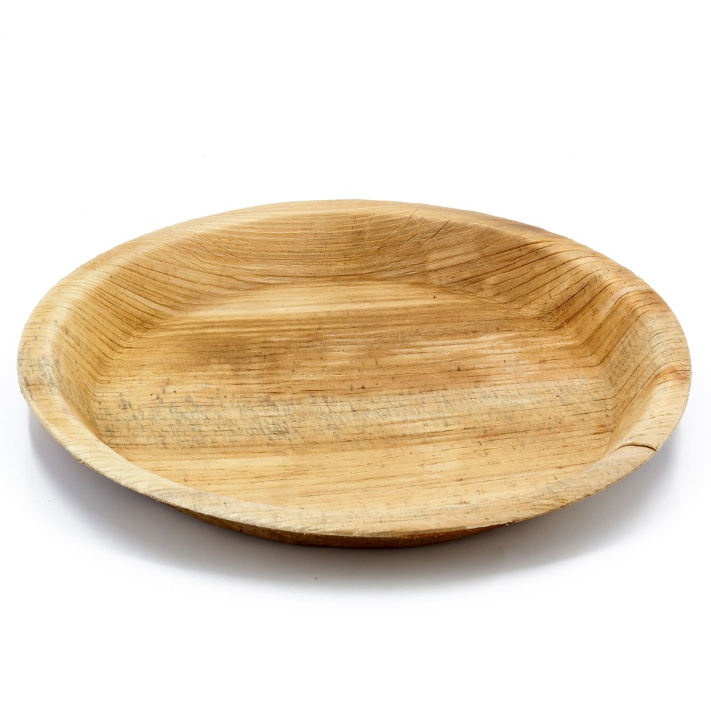 3207 Disposable Round Shape Eco-friendly Areca Palm Leaf Plate (12x12 inch) (pack of 25) - SkyShopy