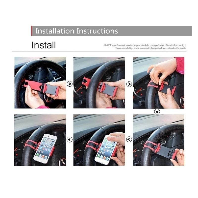 0268 Universal Car Steering Wheel Phone Holder - SkyShopy