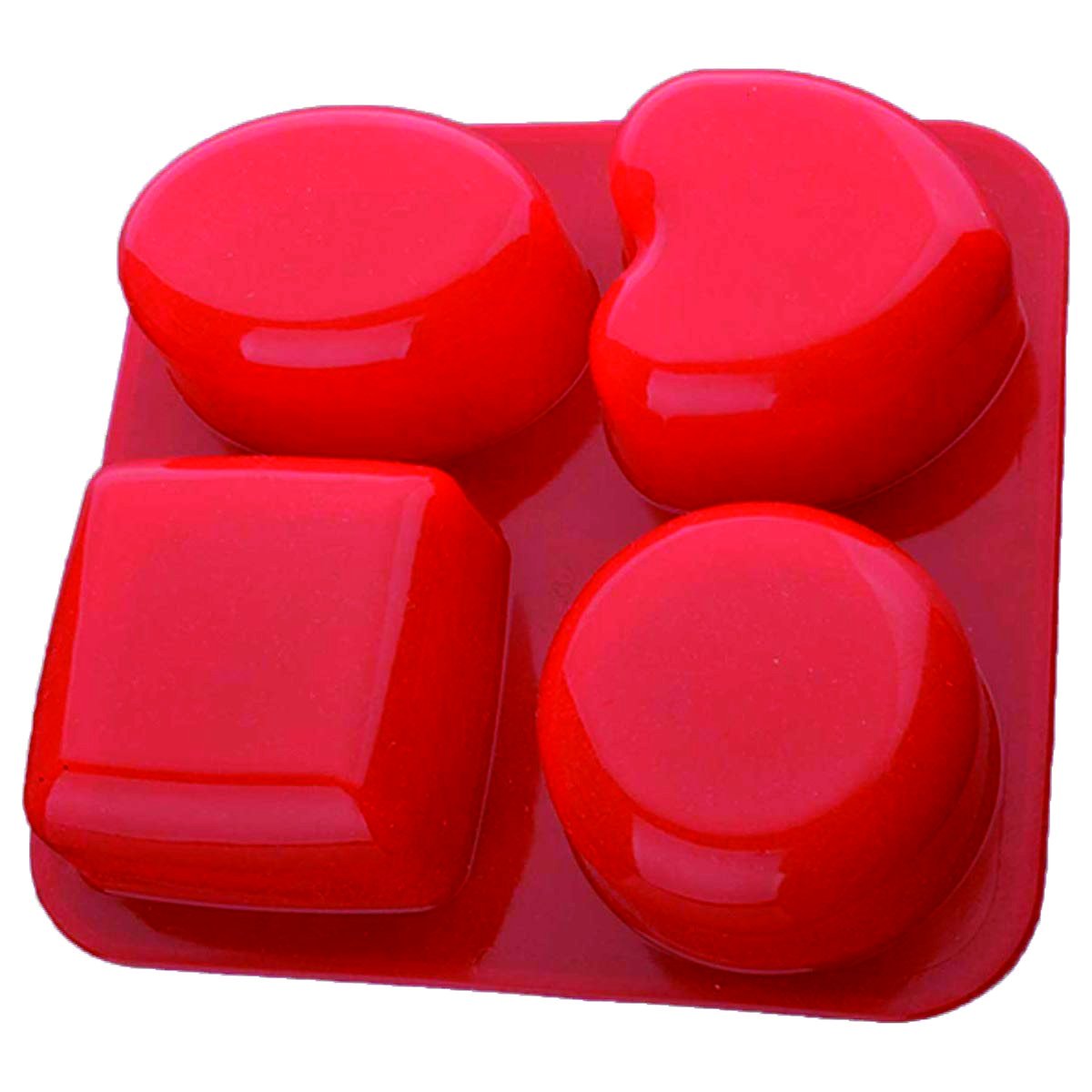 0773 Silicone Circle, Square, Oval and Heart Shape Soap And Mini Cake Making Mould - SkyShopy
