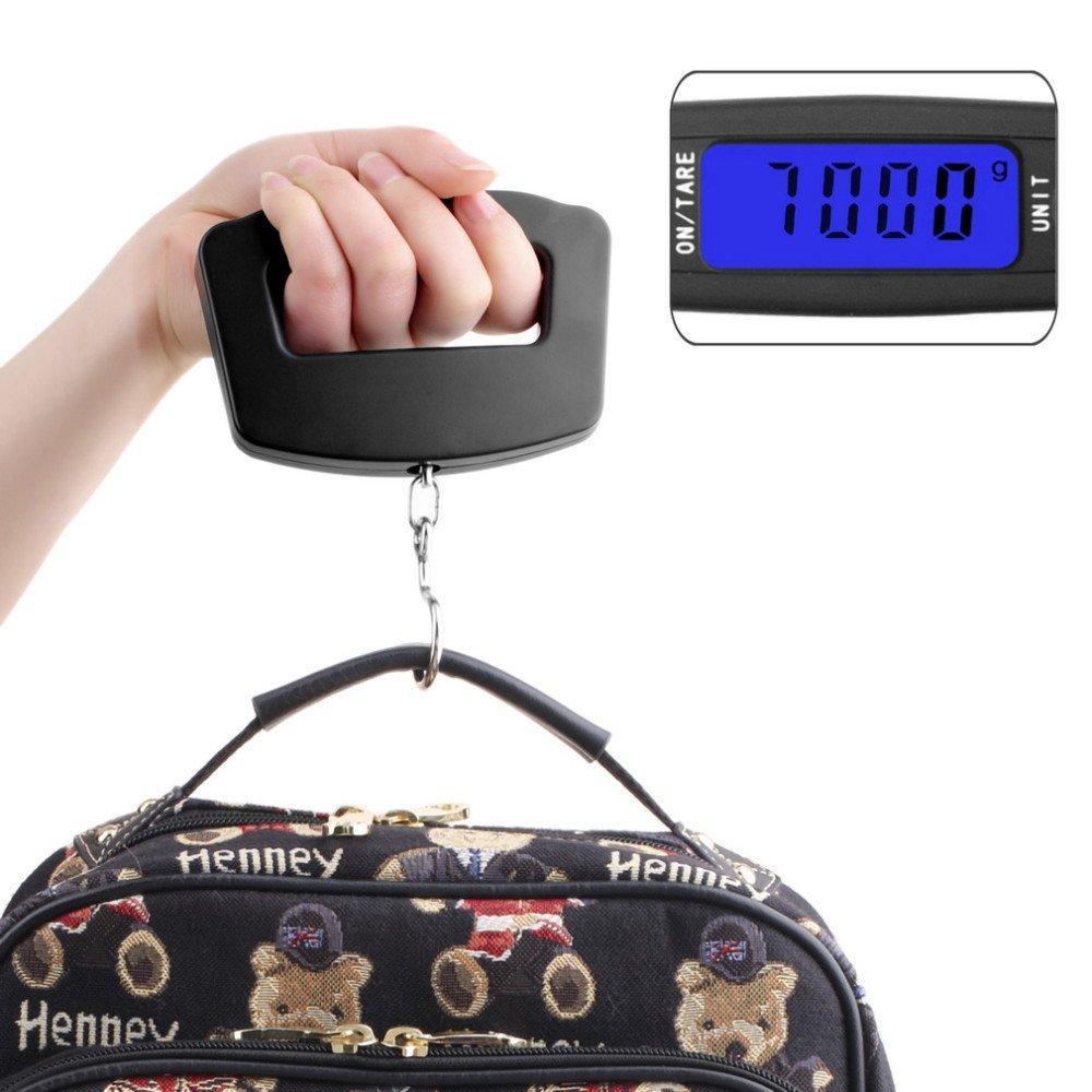 0548 Black Digital Portable Luggage Scale with LCD Backlight (50 kg) - SkyShopy