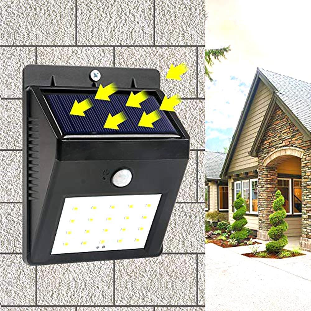 0213 Solar Security LED Night Light for Home Outdoor/Garden Wall (Black) (20-LED Lights) - SkyShopy