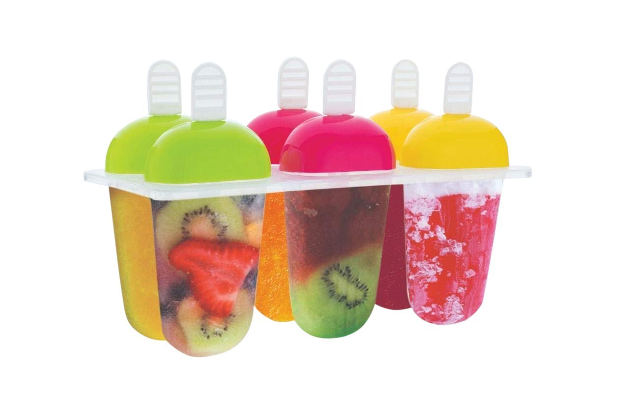 0737  6 Pcs Multicolor Polypropylene Ice Mold, Kulfi Maker/Stick/Cream/Candy Color Assorted - SkyShopy