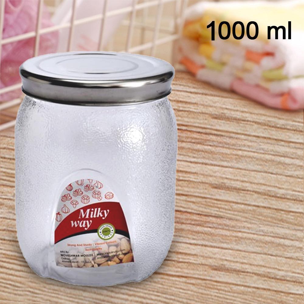 3676 Mason Jar with Airtight lids (1000 ml) (multicolour) - SkyShopy