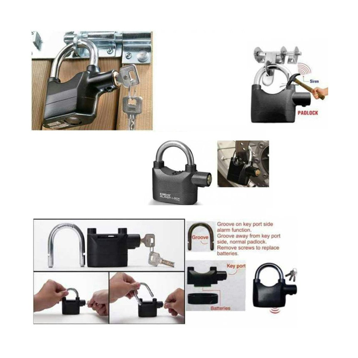 0185 Anti Theft Security Pad Lock with Smart Alarm - SkyShopy
