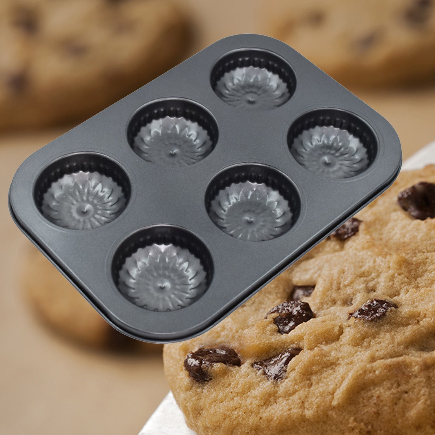 7079 6 slot Non-Stick Muffins Cupcake Pancake Baking Molds DeoDap