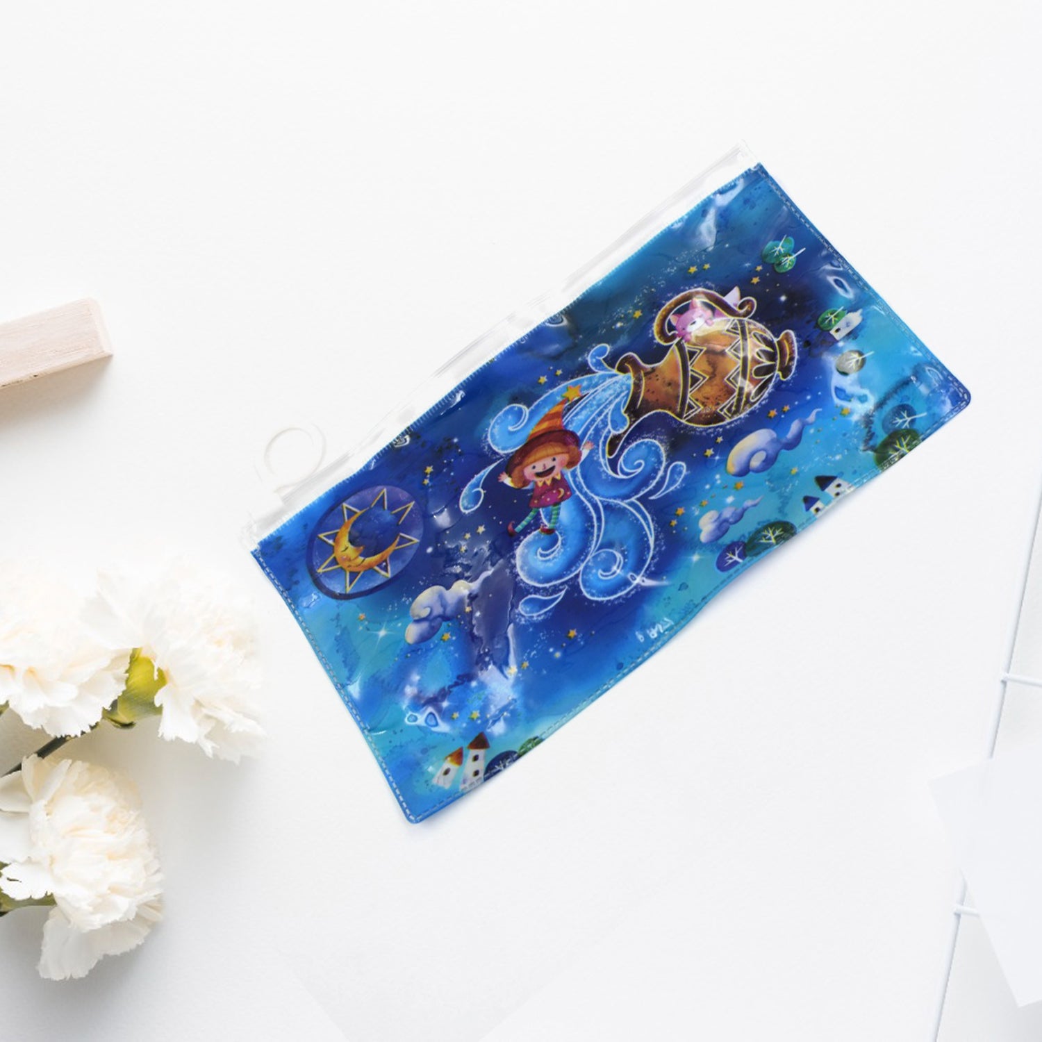 4843 20 Pc Blue Printed Pouch For Carrying Stationary Stuffs And All By The Students. DeoDap