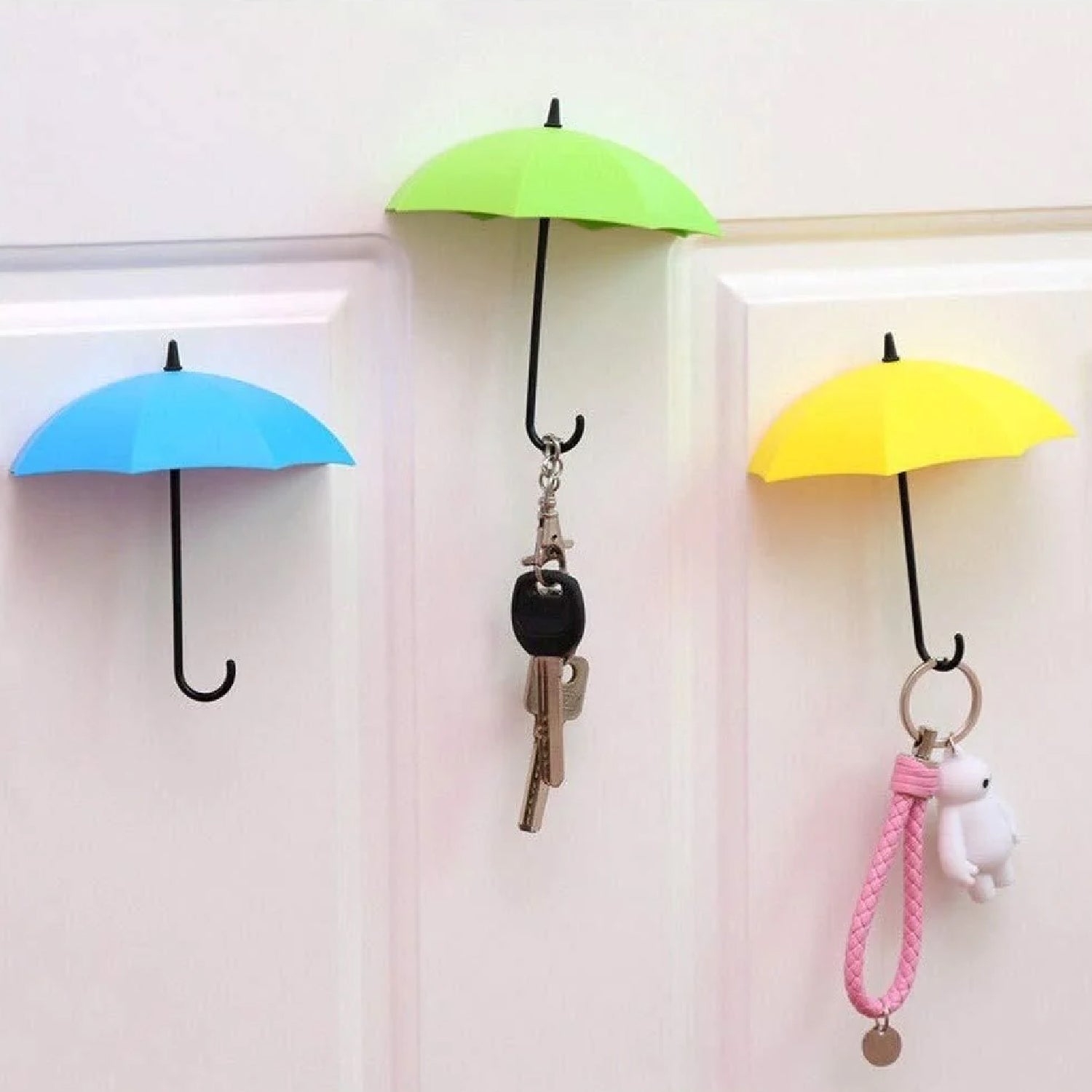 9063 Multipurpose Umbrella Key Hat Holder Wall Hanging Hook Multicolor DeoDap