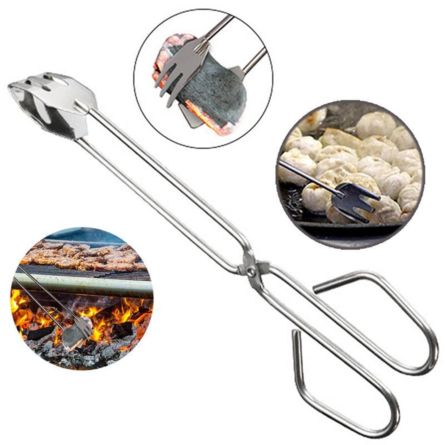 2883 31cm MULTI FUNCTIONAL METAL BBQ CLIP TONGS CLAMP FOR GARBAGE CHARCOAL SERVING TOOLS DeoDap