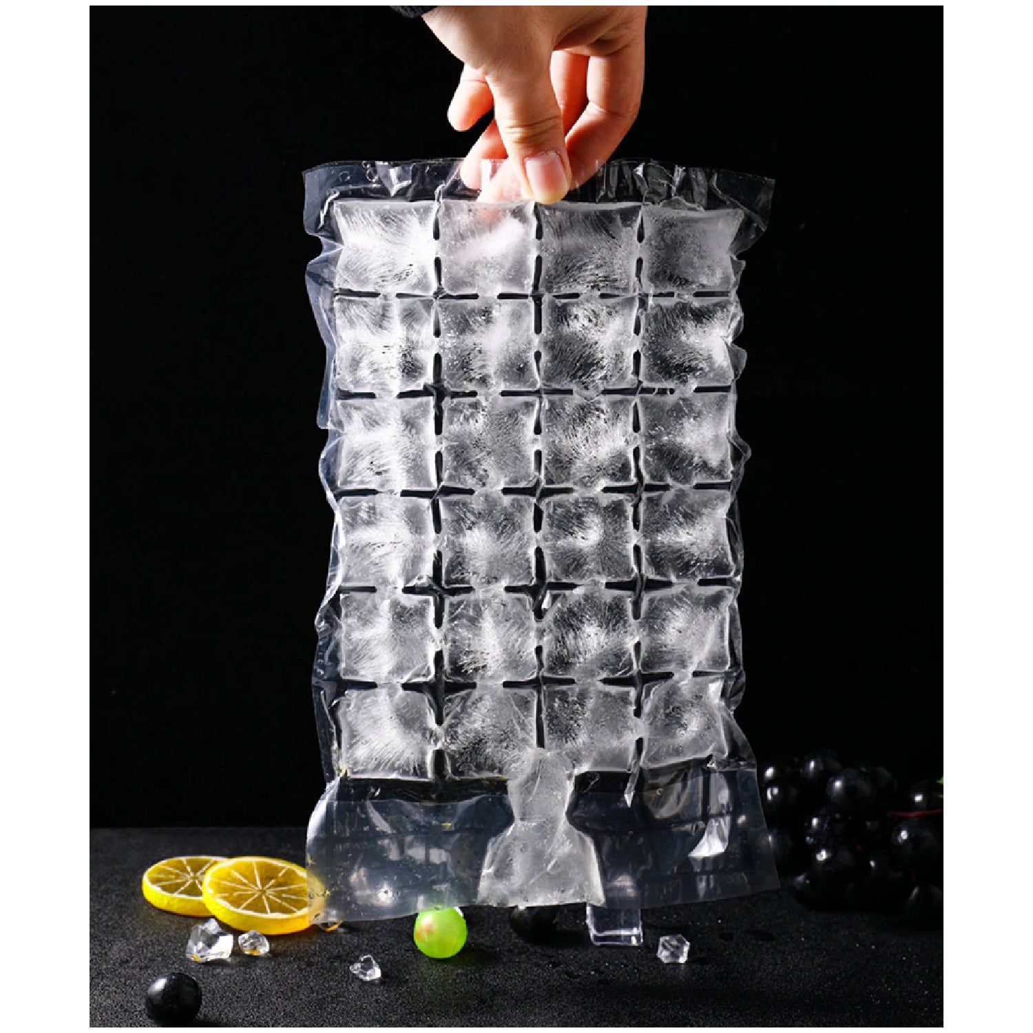 2905 Disposable Ice Cube Bags, Stackable Easy Release Ice Cube Mold Trays Self-Seal Freezing Maker, Cold Ice Pack Cooler Bag for Cocktail Food Wine DeoDap