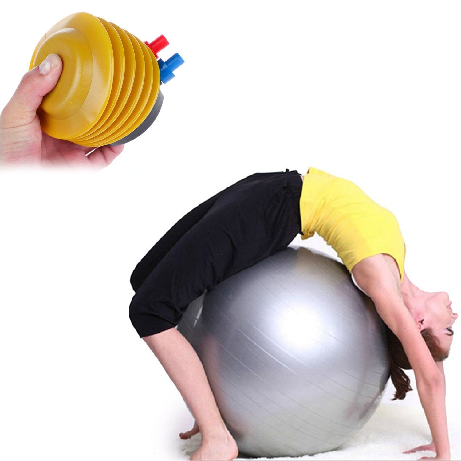 7428 Heavy Duty Gym Ball Non-Slip Stability Ball with Foot Pump for Total Body Fitness