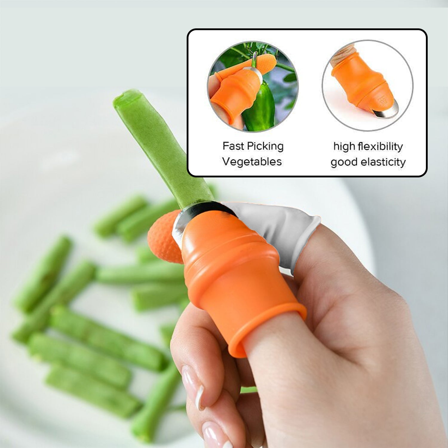 2662 Vegetable Thumb Cutter and tool with effective sharp cutting blade system.