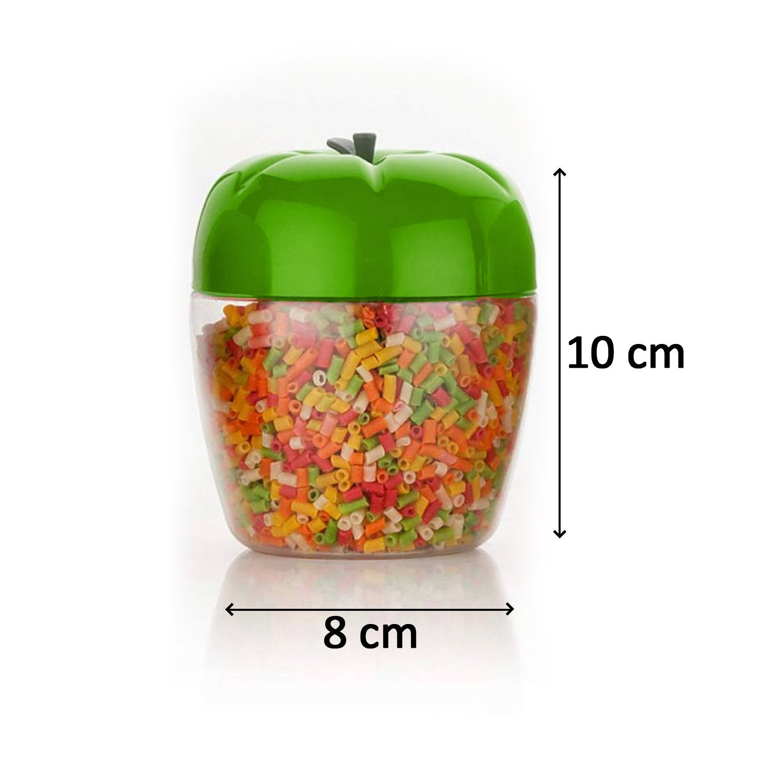 3736 Round Plastic Jar/Container with Apple Shape for Kitchen Storage (250ML)