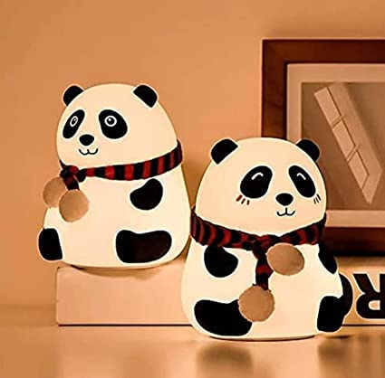 SkyShopy Panda Lamp, Panda Gifts, Panda Touch Silicone Lamp, Birthday Gift for Girls and Boys, Panda Light Lamp, Kids Night Light, Silicone lamp, Rechargeable - Close Eye