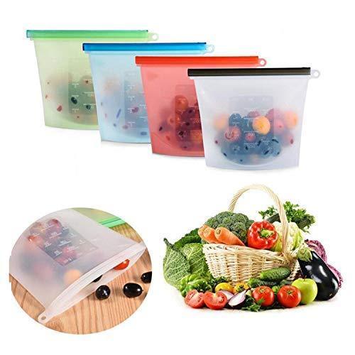 1080 Reusable Silicone Airtight Leakproof Food Storage Bag - 1 ltr - SkyShopy