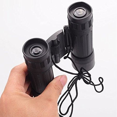 Compact Binoculars, Small Folding Binoculars, Easy Focus for Kids Adults Bird Watching Travel Hunting Concerts Sports, Waterproof Telescope with Strap Bag (10x25)