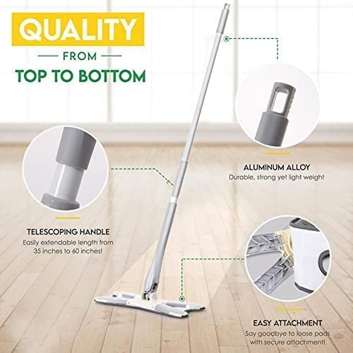 Microfiber X Shape Mop for Floor Cleaning, Dust Mop with Self Wringing, Ceramic Floor, Wood Floor Cleaner Mop, Dry Wet Mop Hands-Free Household Cleaning Tool for Home & Office