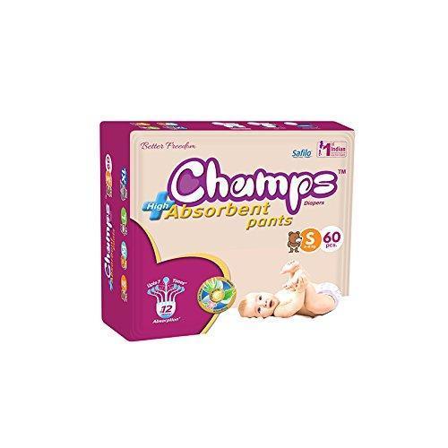 0951 Premium Champs High Absorbent Pant Style Diaper Small Size, 60 Pieces (951_Small_60) - SkyShopy