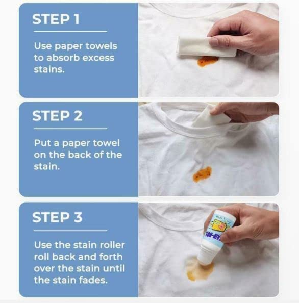 Stain Remover for Clothes | Multi-Purpose Roll Bead Fabric Clothes Stain Remover Pan | Instant Stain Remover for Cotton, Linen, Polyester, Blended Fabric, Denim, Down Jacket