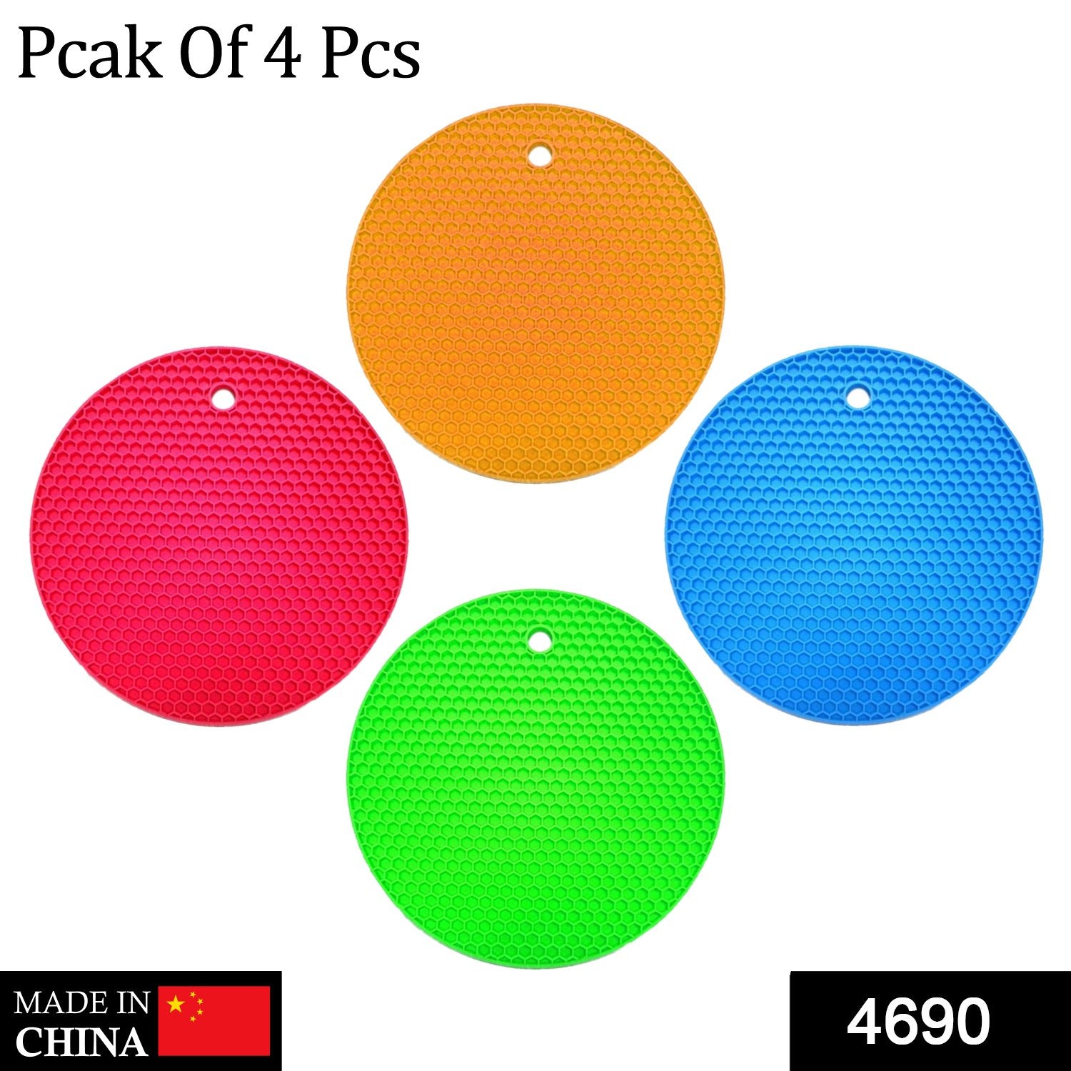 4690 Silicone Anti Slip Food Grade Round Coasters Trivets Mat Pads