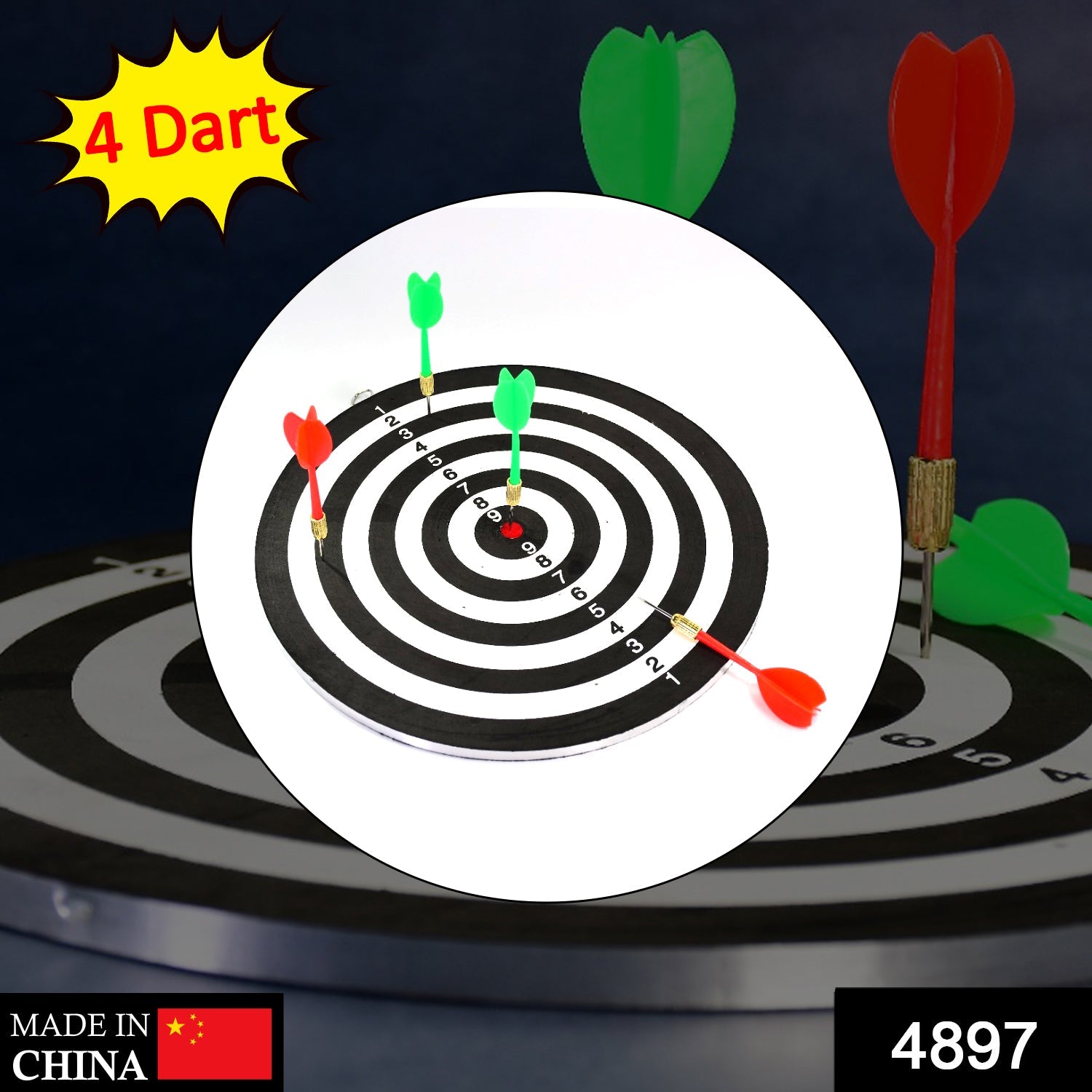 4897 Big size double faced portable dart board with 4 darts set for kids children. indoor sports games board game dart board board game. DeoDap