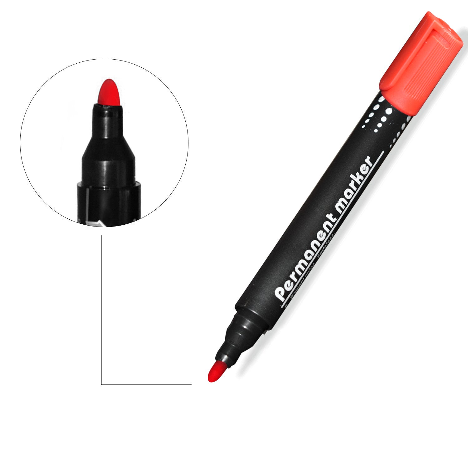 1626 Red Permanent Markers for White Board (Pack Of 12) freeshipping - DeoDap