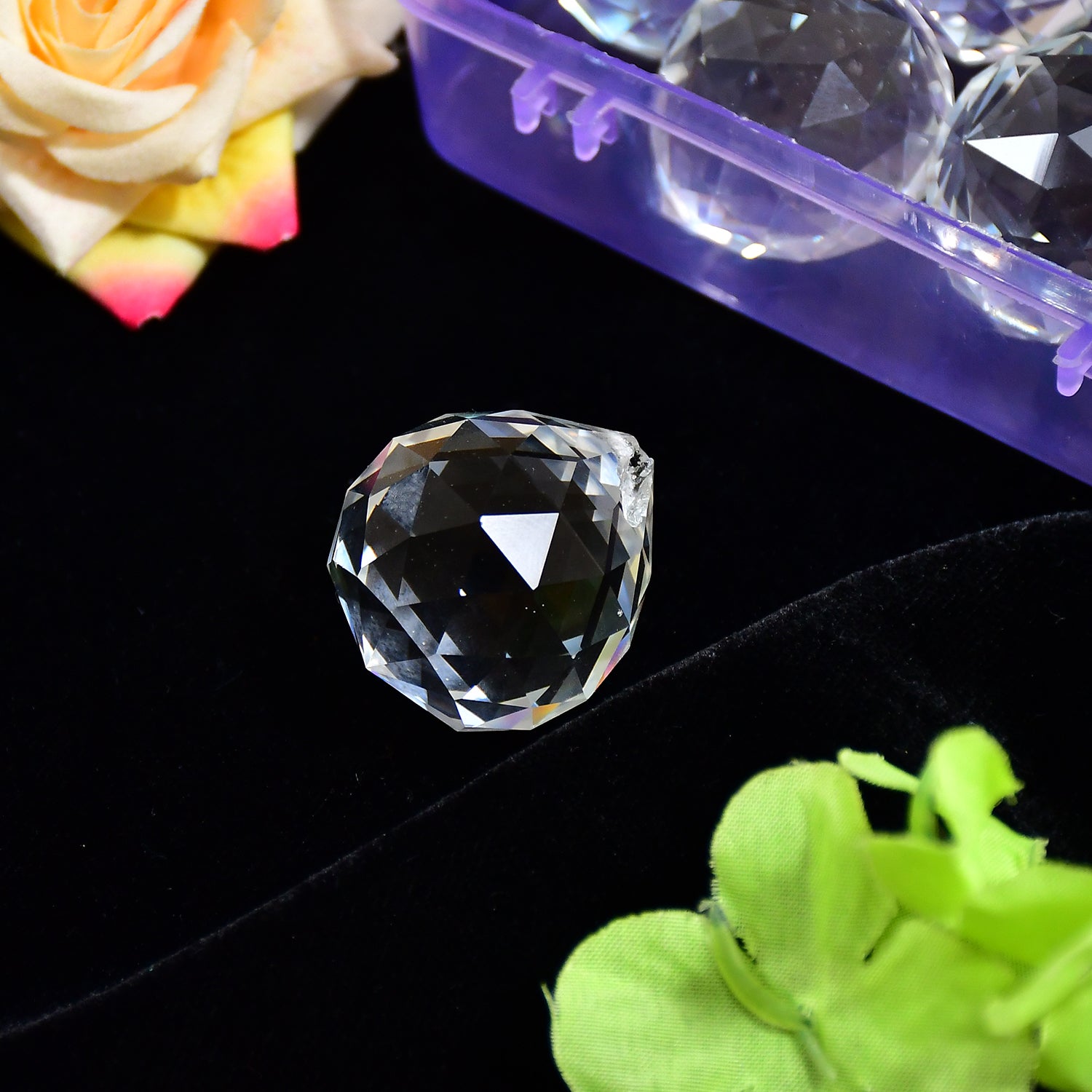 4004 White Crystal Ball Hanging Crystal Ball for Home and Office or Car Decor. (moq - 12pc) DeoDap