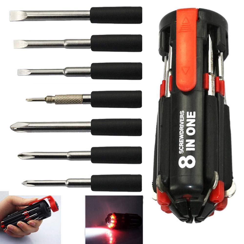 0427 08 in 1 Multi-Function Screwdriver Kit with LED Portable Torch - SkyShopy
