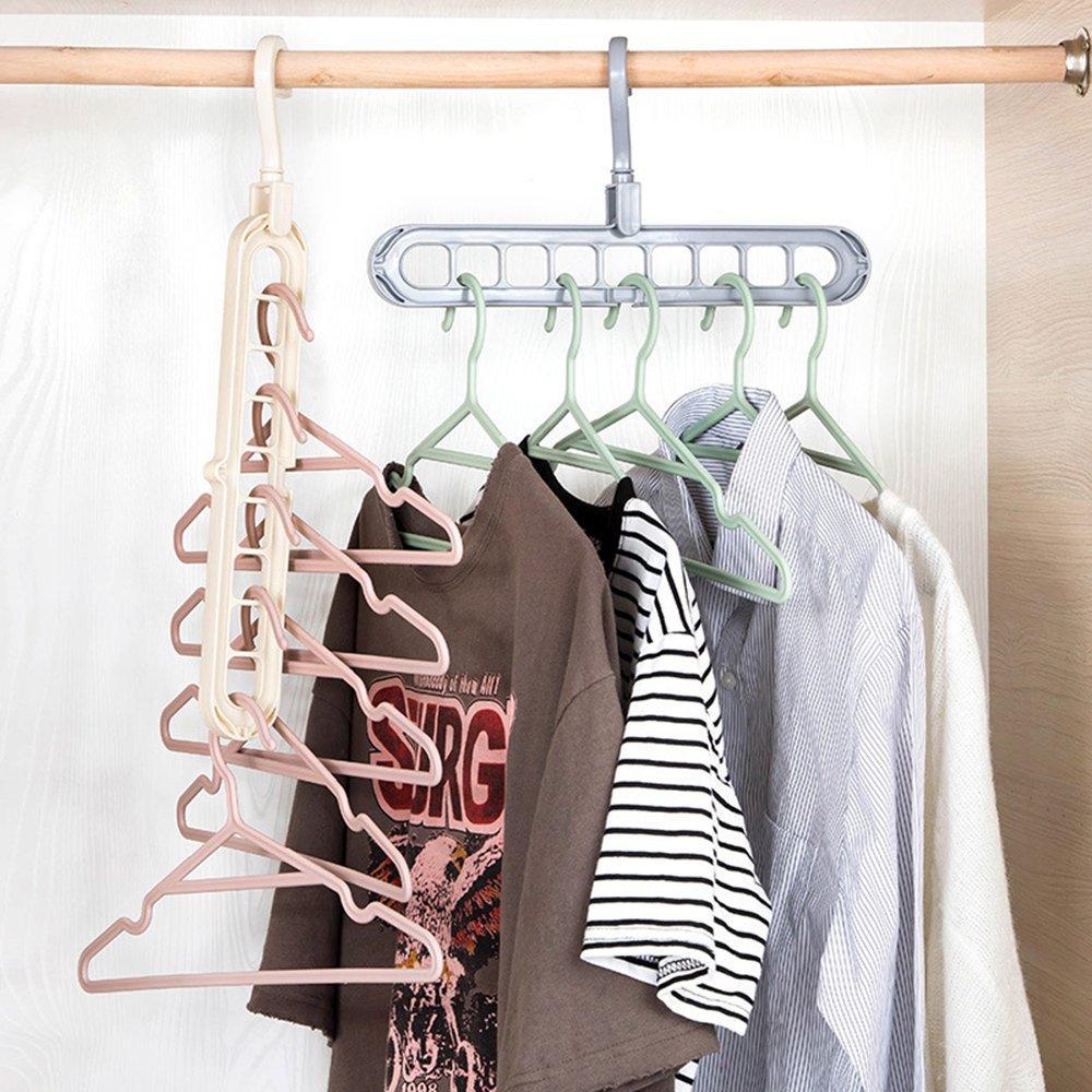 0238 9 Hole Plastic Hanger Hanging hook Indoor Wardrobe Clothes Organization Storage Balcony Windowsill Suit Racks - SkyShopy