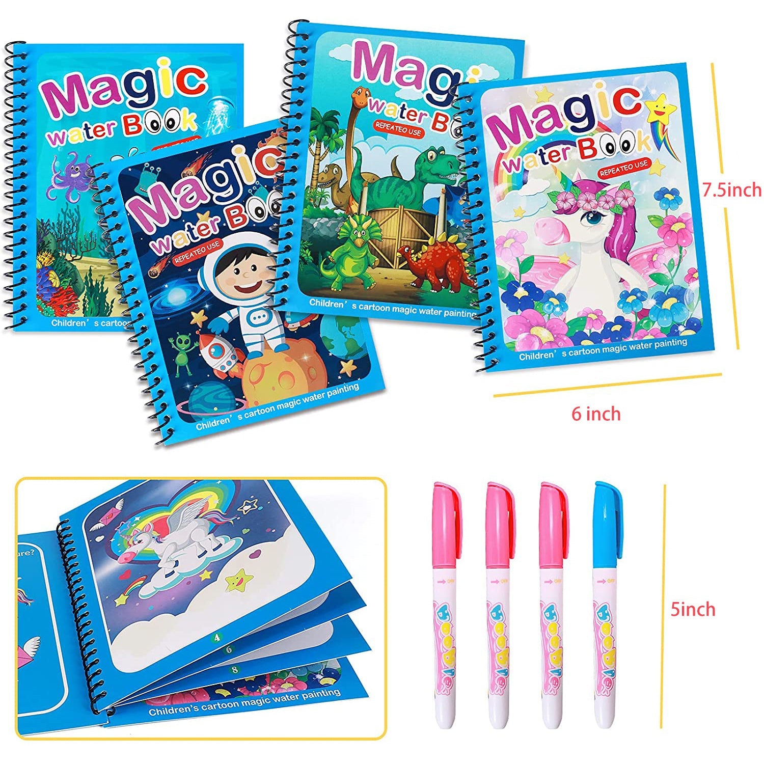 8091 Magic Water Quick Dry Book Water Coloring Book Doodle with Magic Pen Painting Board DeoDap