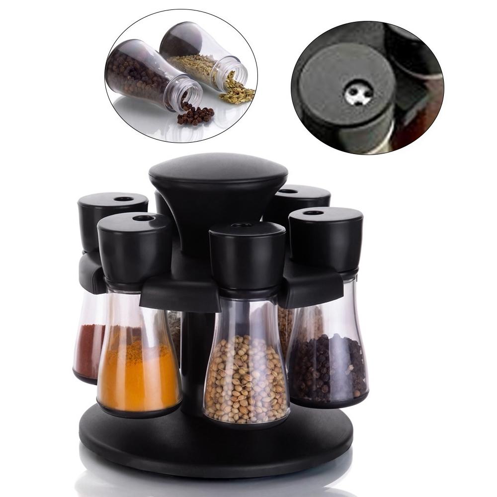 0097 Revolving Plastic Spice Rack Masala Organiser (8 Pcs) - SkyShopy