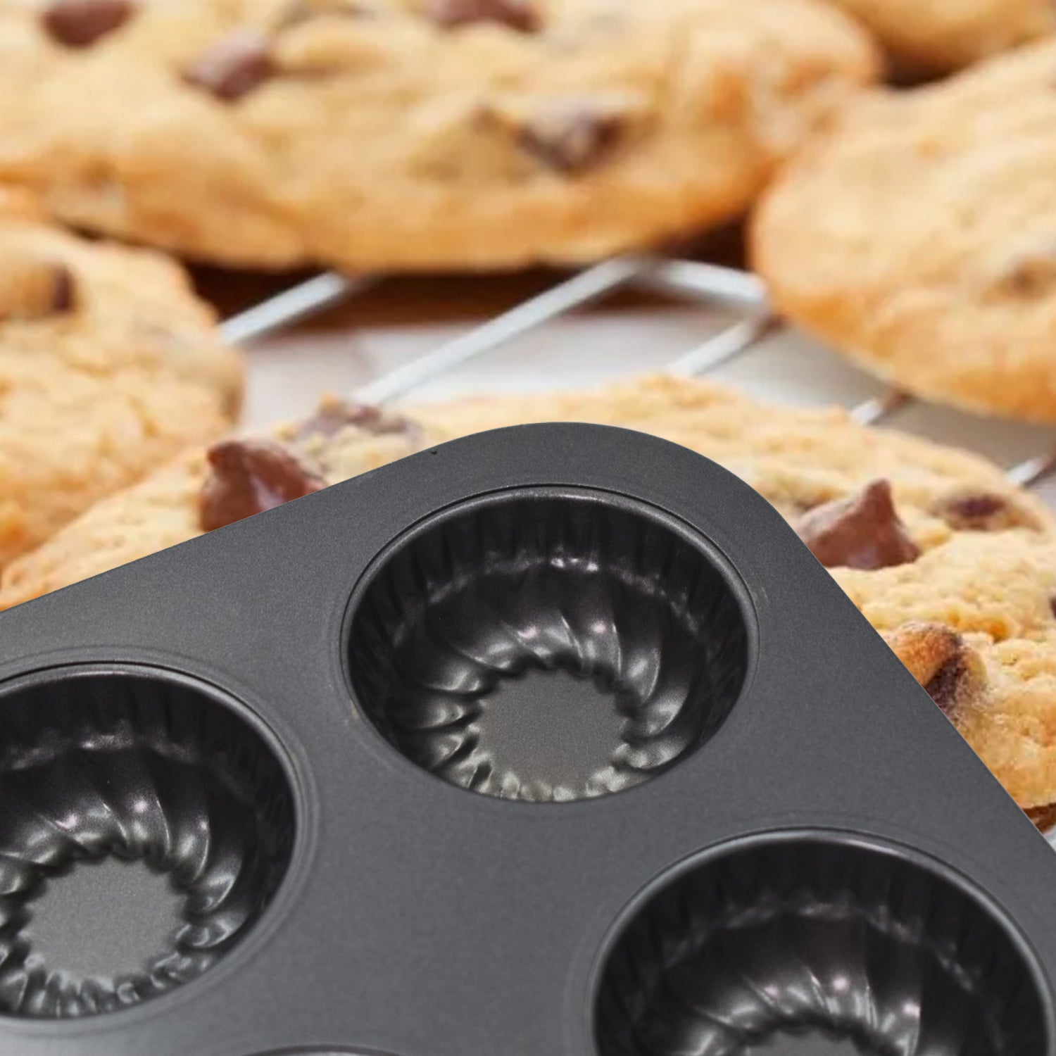 7077 6 slot Non-Stick Muffins Cupcake Pancake Baking Molds DeoDap