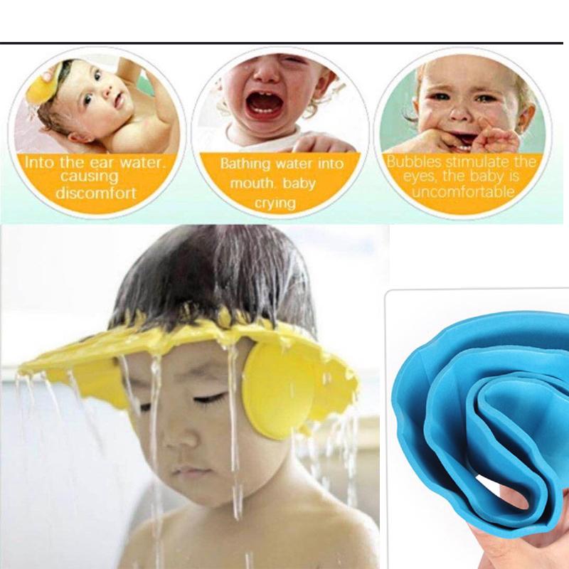 6640 Premium High Quality Baby Shower Cap Bathing Baby Wash Hair Eye Ear Protector Hat for New Born Infants babies Baby Bath Cap Shower Protection For Eyes And Ear. DeoDap