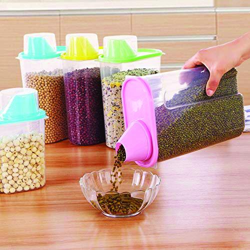 0603 Cereal Storage Container With Measuring Cup For Kitchen Storage (3 units) - SkyShopy