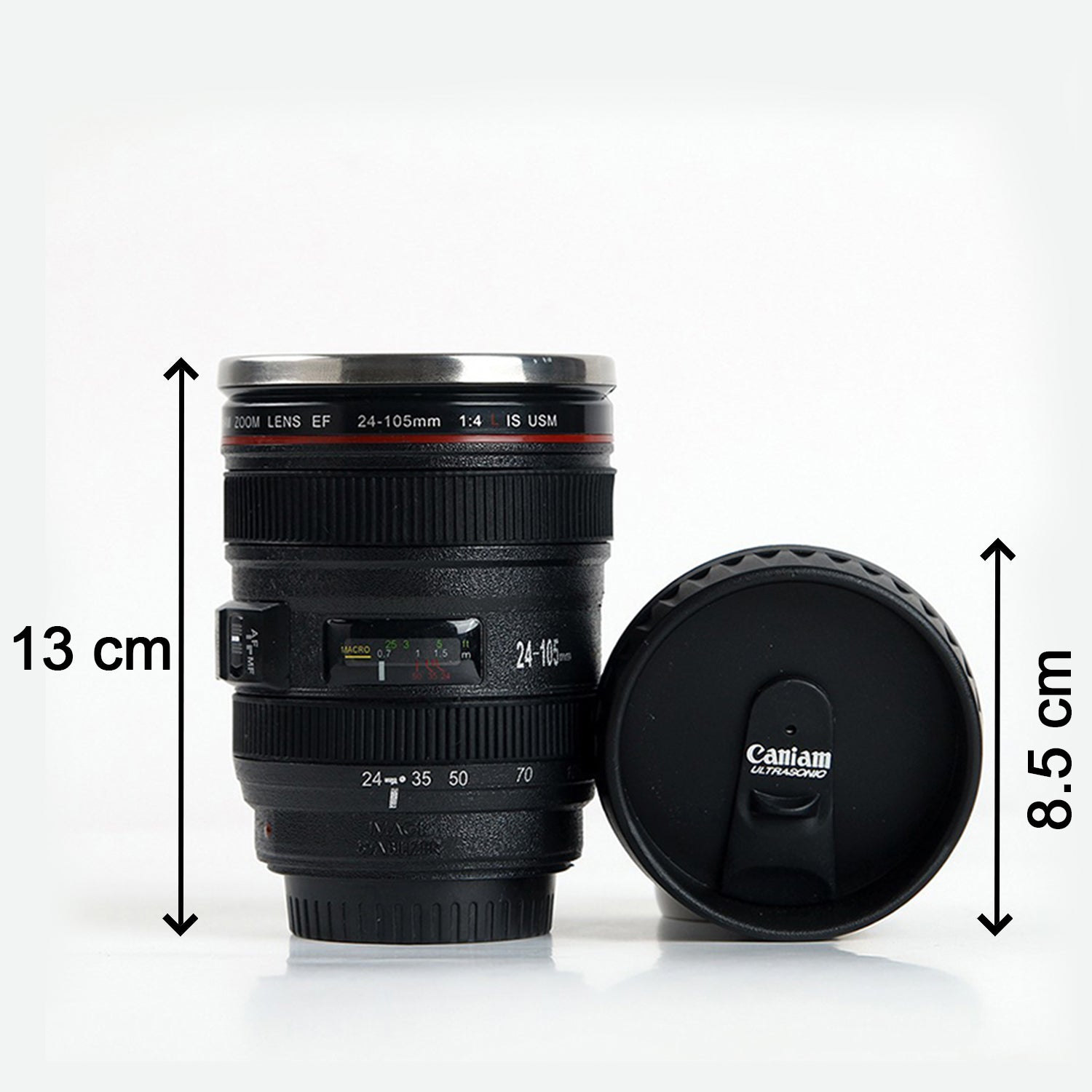 4763 Plastic Camera Lens Stainless Steel Coffee Mug