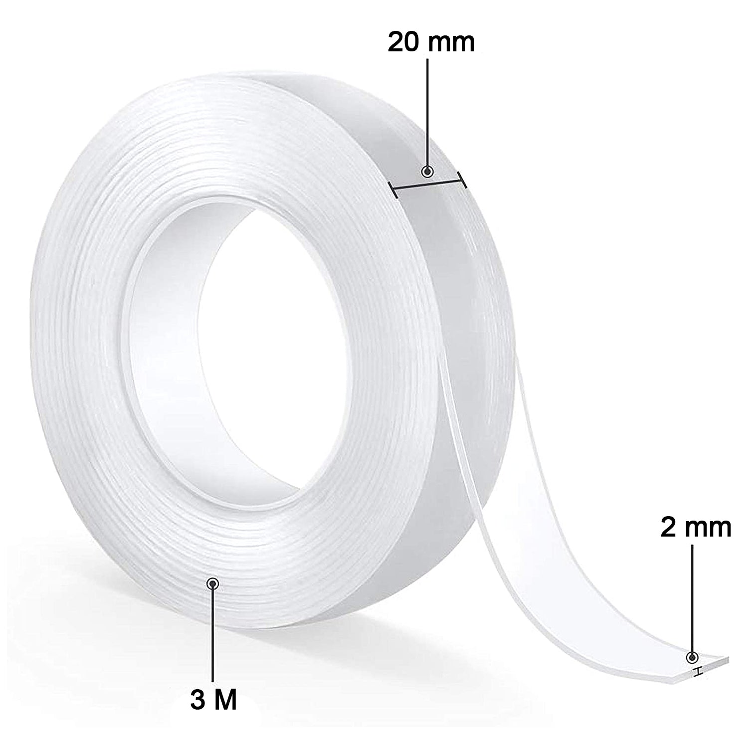 0882A Double Sided Nano Adhesive Tape, 3 meter Size (20mm Width X 2mm Thickness) freeshipping - DeoDap