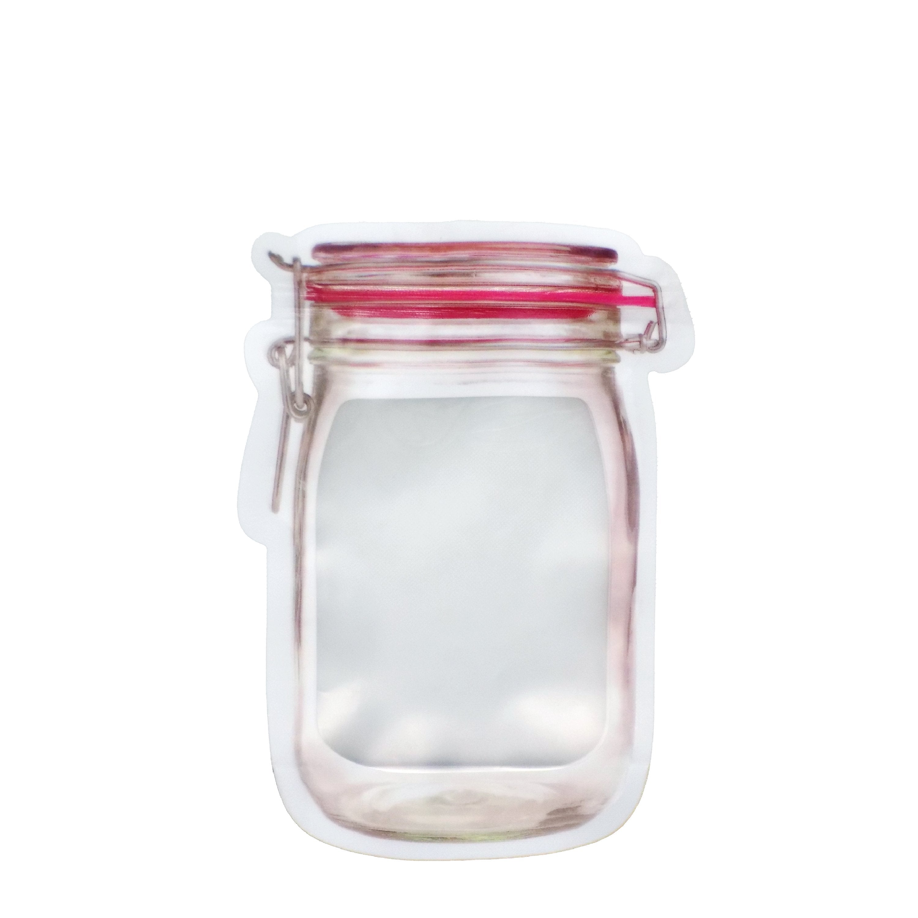 1074 Reusable Airtight Seal Plastic Food Storage Mason Jar Zipper (500ml) - SkyShopy