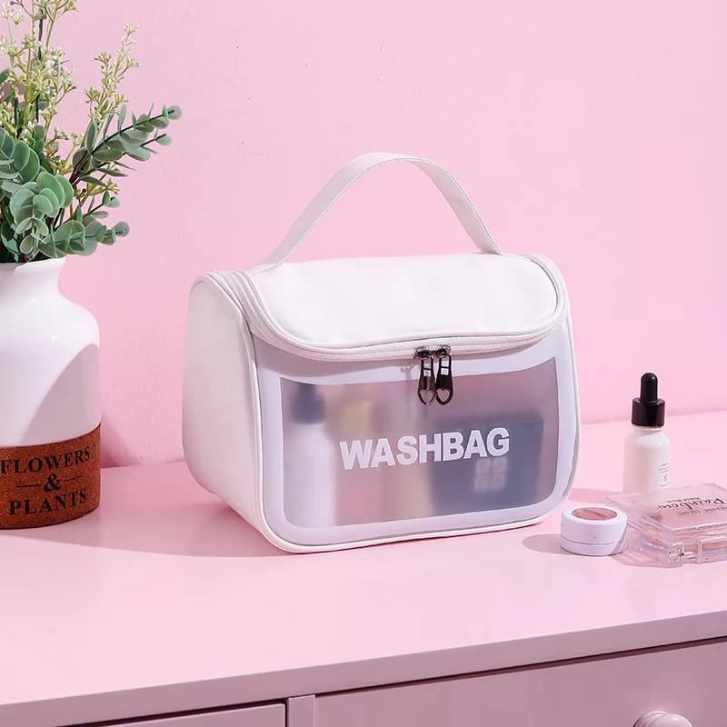 SkyShopy Culture Clear Toiletry Bag, Wash Make Up Bag PVC Waterproof Zippered Cosmetic Bag, Portable Carry Pouch for Women Men (D Shape Multicoloured)