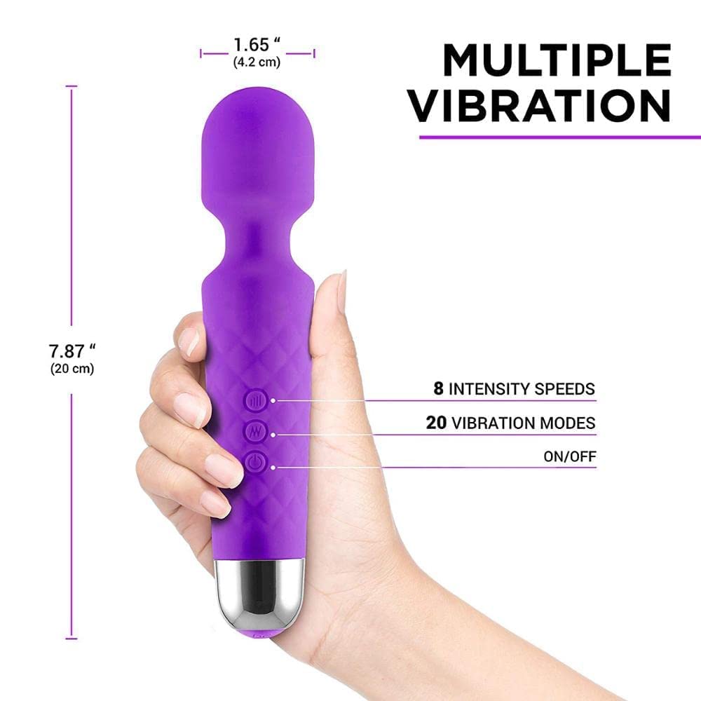 Waterproof Rechargeable Personal Body Massager for Women | Cordless Handheld Wand with 20 Vibration Modes & 8 Speed Patterns | Perfect for Pain Relief Massag